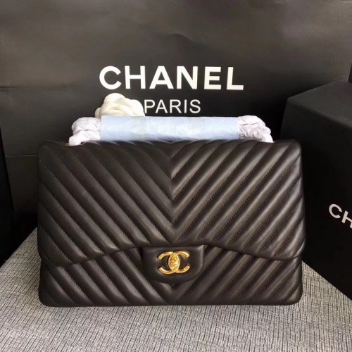 Chanel Chevron Tweed Medium Flap Bag